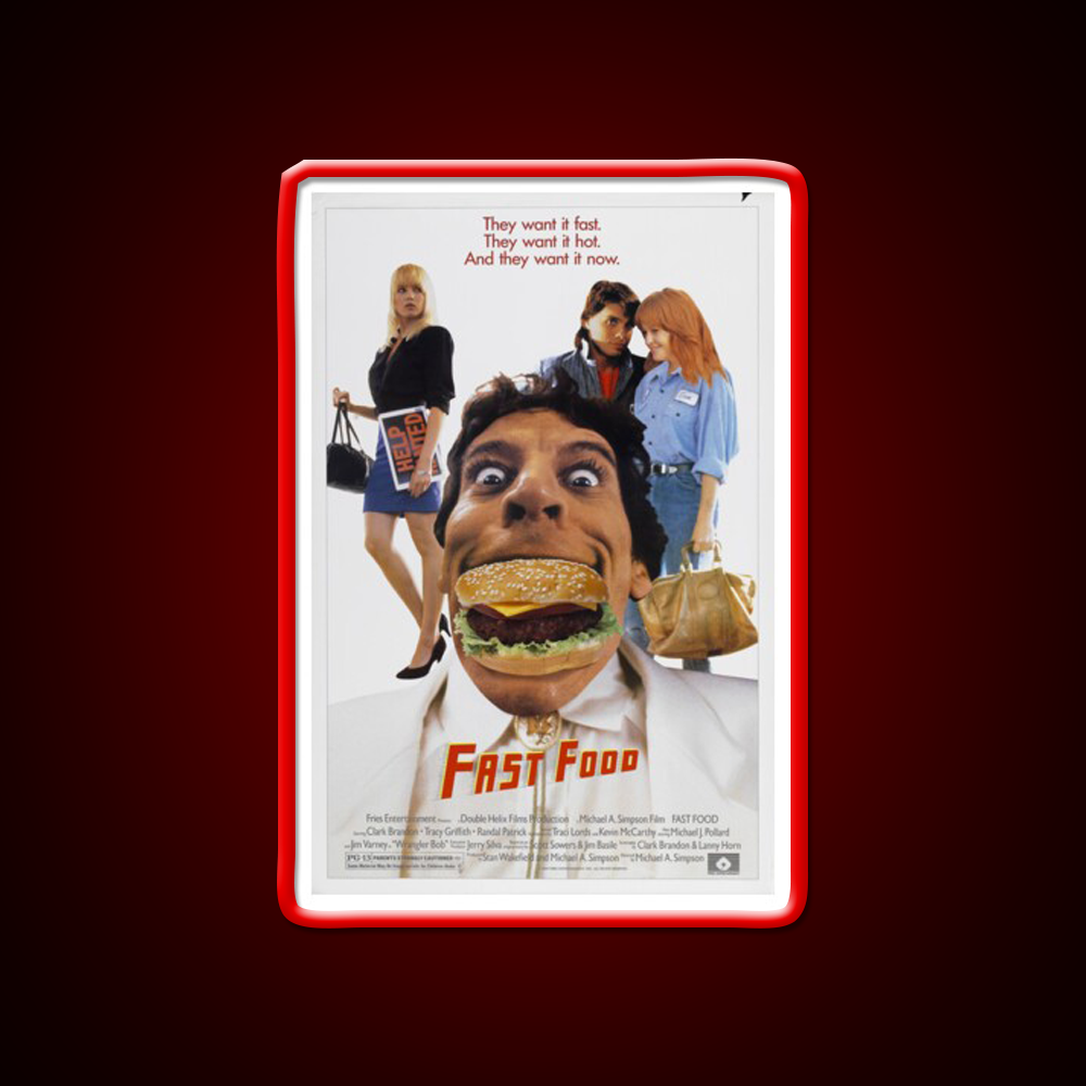 We Love Fast Food Led Neon Sign For Burger Place Wall Art Rgb Color