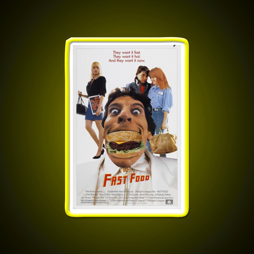 We Love Fast Food Led Neon Sign For Burger Place Wall Art Rgb Color