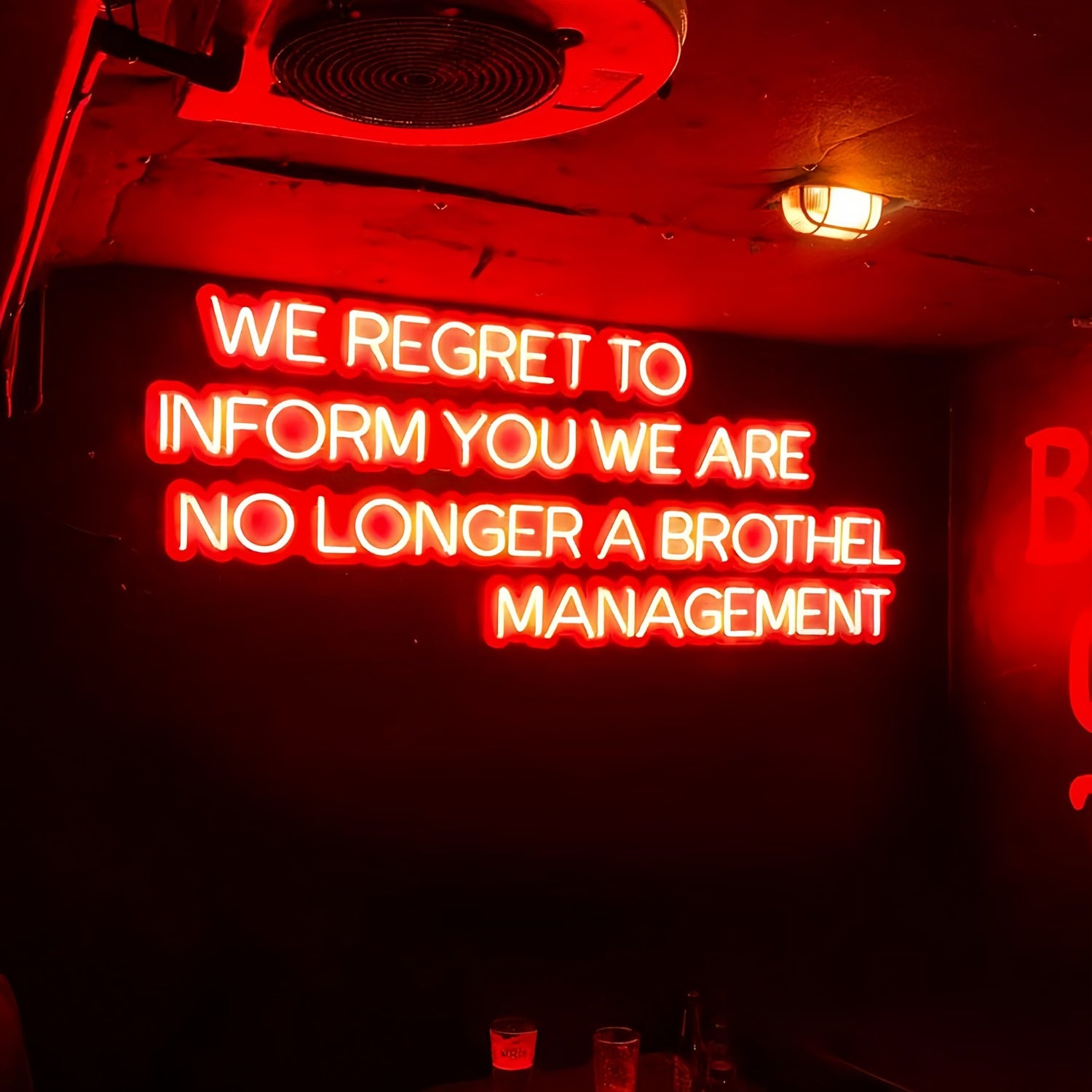 We Regret To Inform You We Are No Longer A Brothel Led Neon Sign | Shineneon