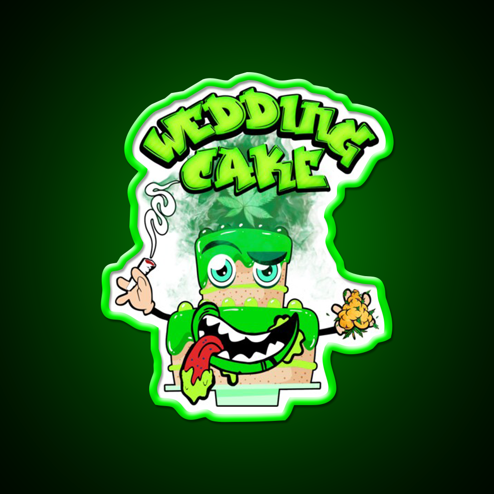 Wedding Cake Strain Package Hemp Inspired Green Leaf Led Neon Sign Rgb Color