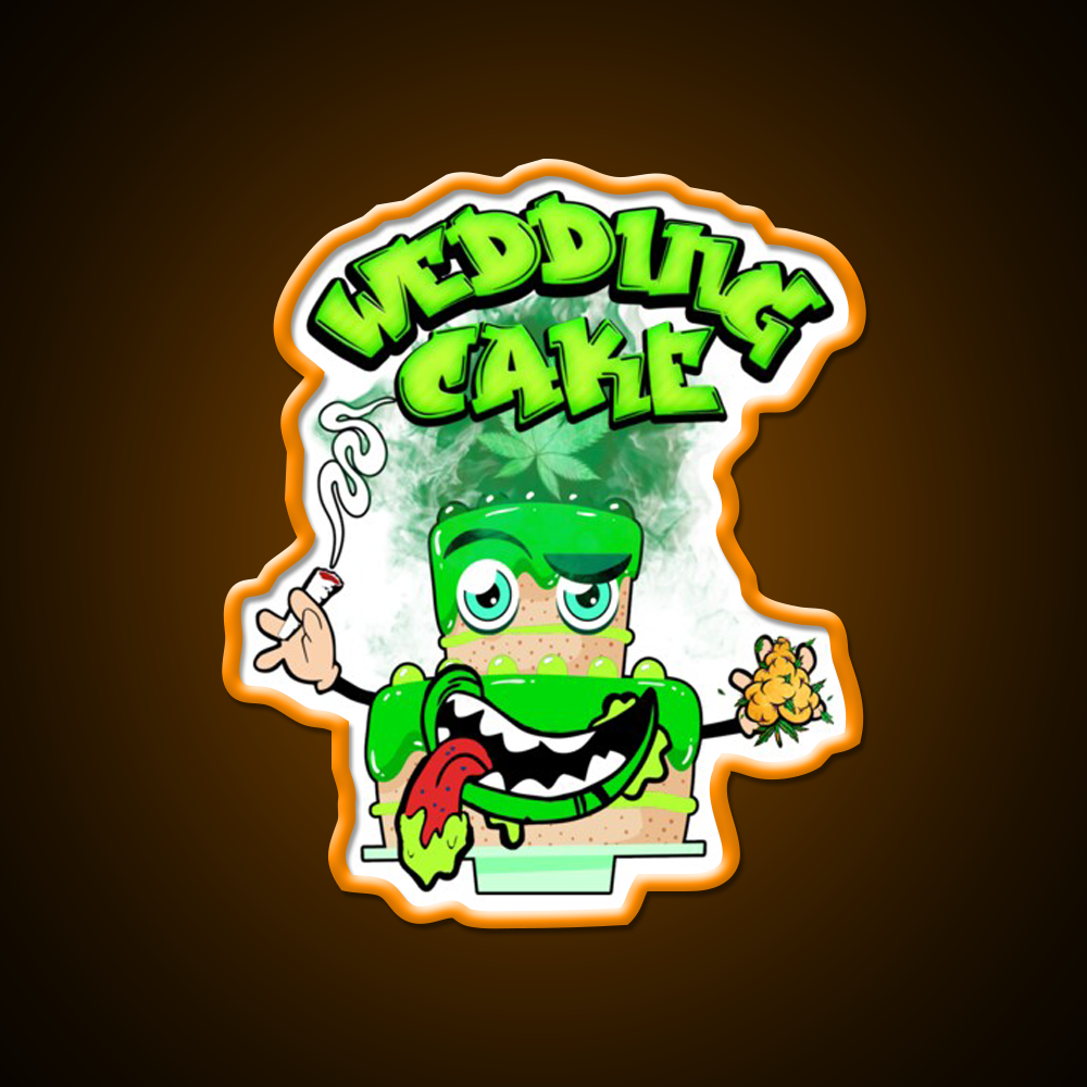 Wedding Cake Strain Package Hemp Inspired Green Leaf Led Neon Sign Rgb Color