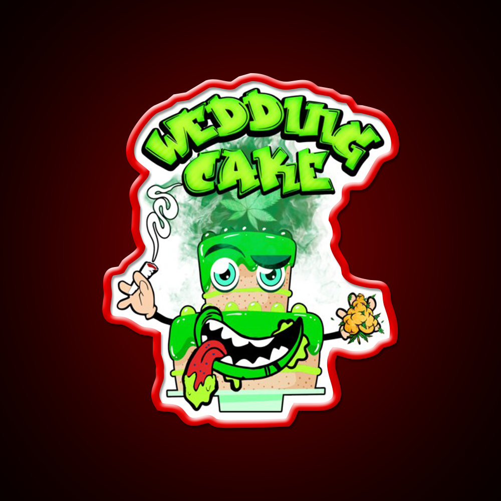 Wedding Cake Strain Package Hemp Inspired Green Leaf Led Neon Sign Rgb Color