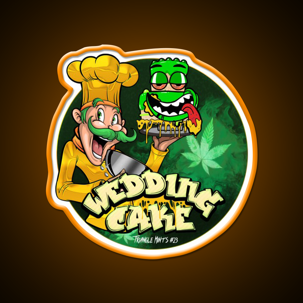 Wedding Cake Triangle Mints 23 Strain Green Leaf Led Neon Sign Rgb Color