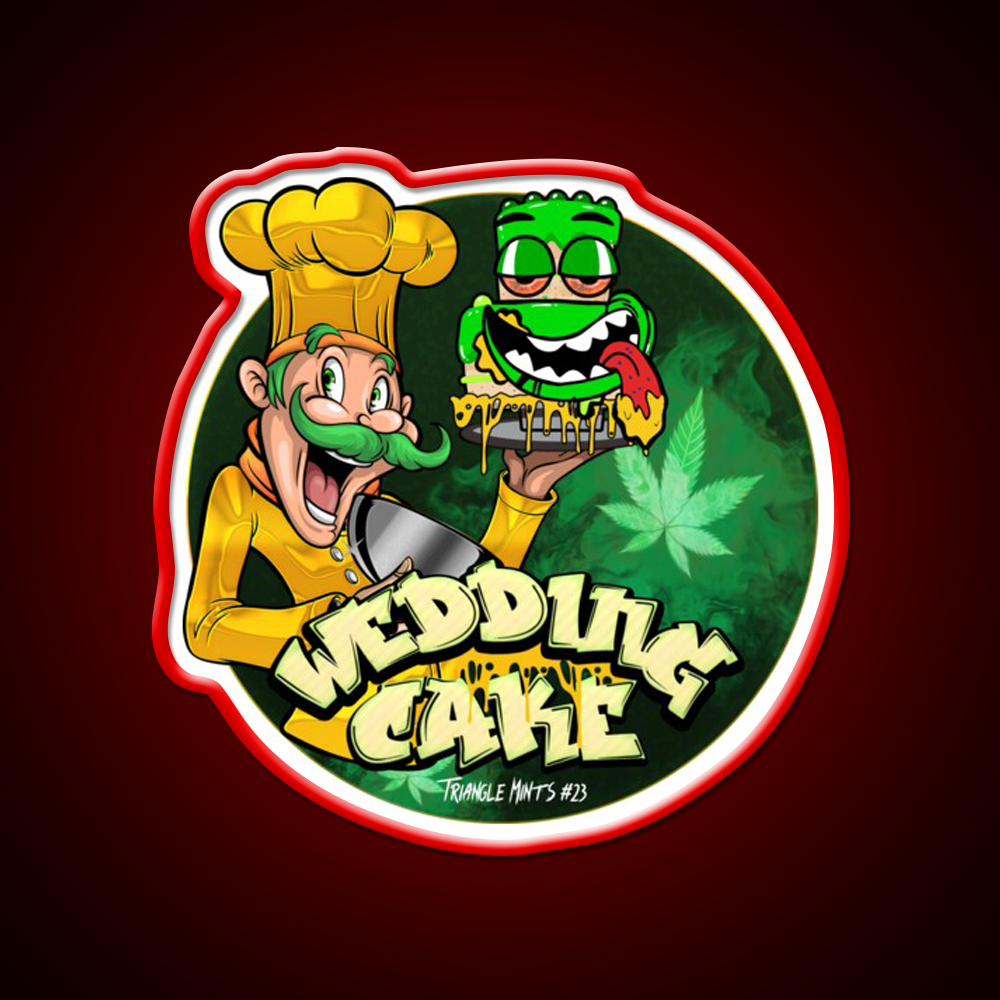 Wedding Cake Triangle Mints 23 Strain Green Leaf Led Neon Sign Rgb Color