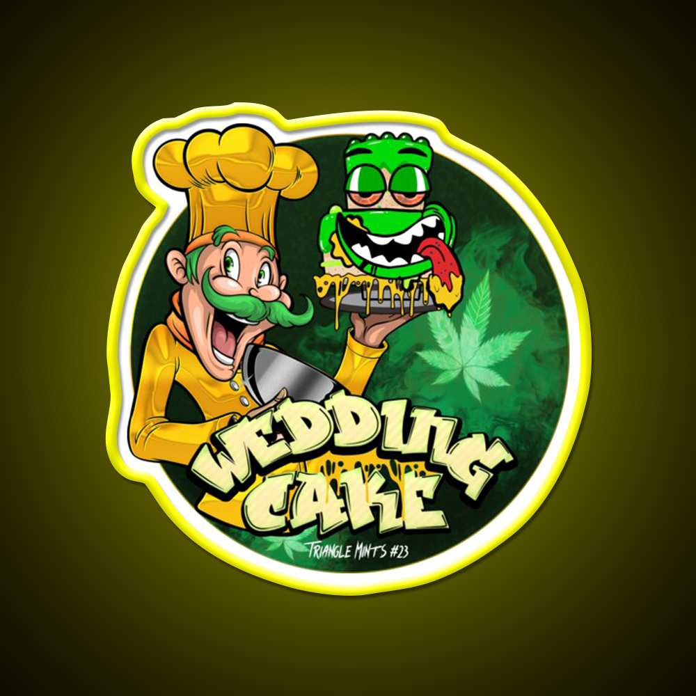 Wedding Cake Triangle Mints 23 Strain Green Leaf Led Neon Sign Rgb Color