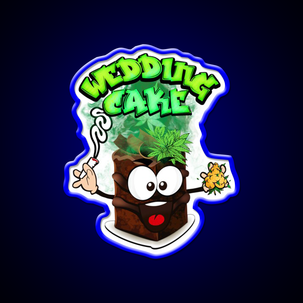 Wedding Cake Weed Strain Package Hemp Inspired Green Leaf Led Neon Sign Rgb Color