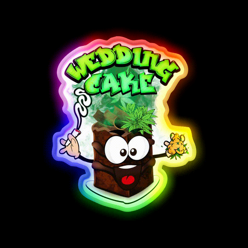 Wedding Cake Weed Strain Package Hemp Inspired Green Leaf Led Neon Sign Rgb Color