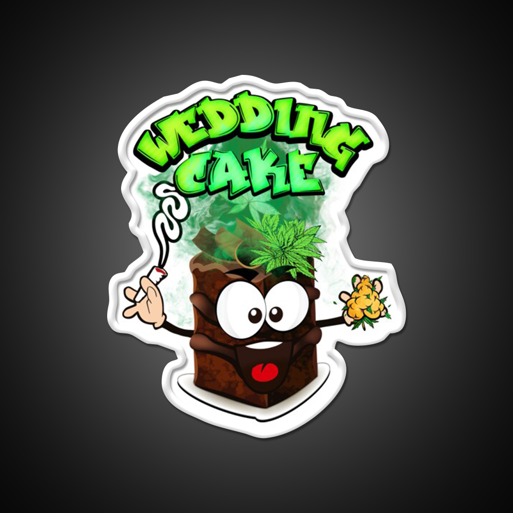 Wedding Cake Weed Strain Package Hemp Inspired Green Leaf Led Neon Sign Rgb Color