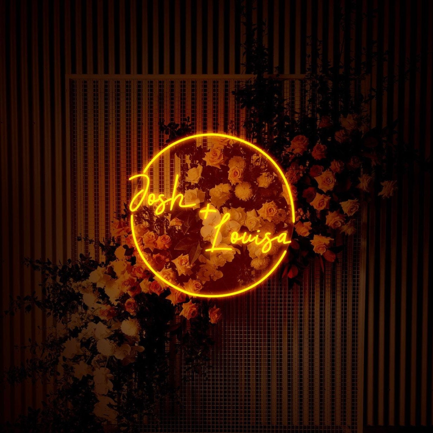 Wedding Led Neon Sign With Circle And Your Names | Shineneon