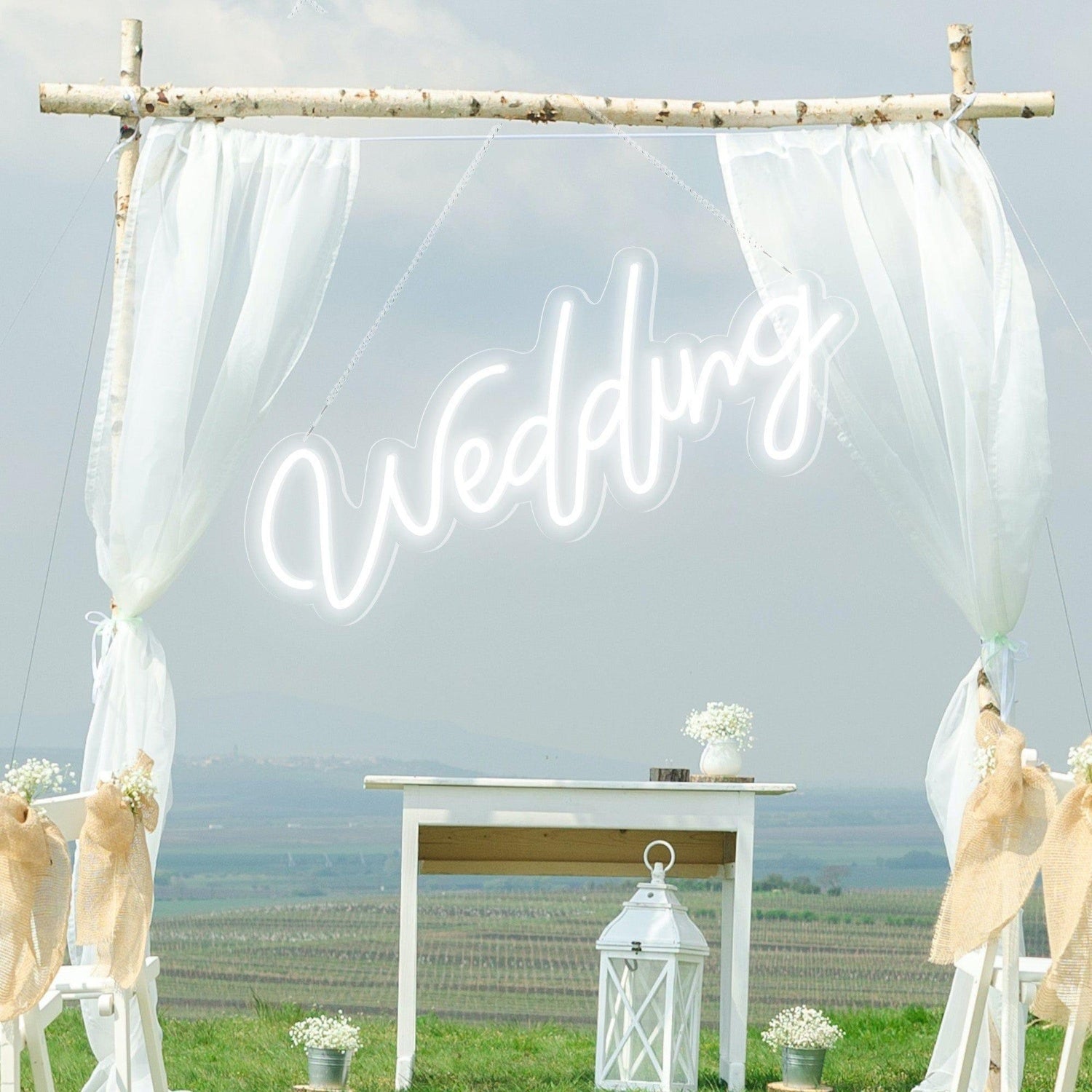 Wedding White Led Neon Sign For Greenery Wall Backdrop | Shineneon