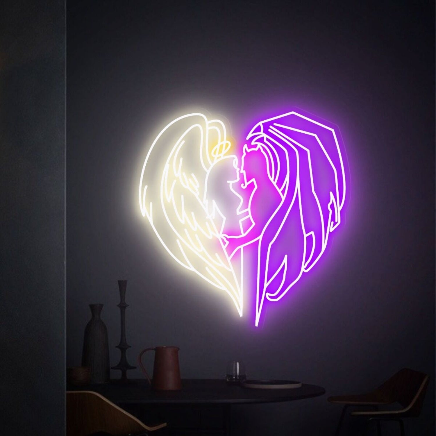 Weddings Bars And Homes Angel Wings Led Neon Sign - Shineneon
