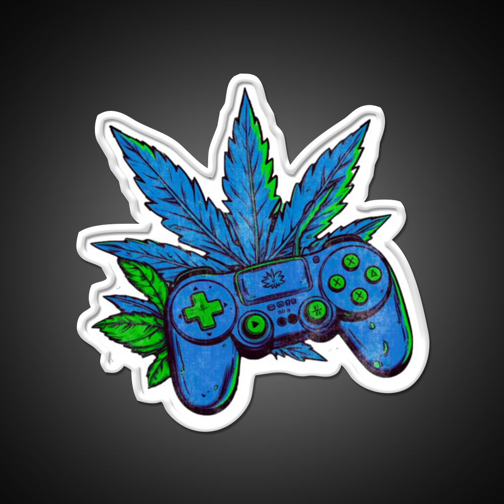 Weed Gamer Console Hemp Inspired Green Leaf Led Neon Sign Rgb Color - LED neon sign view 11