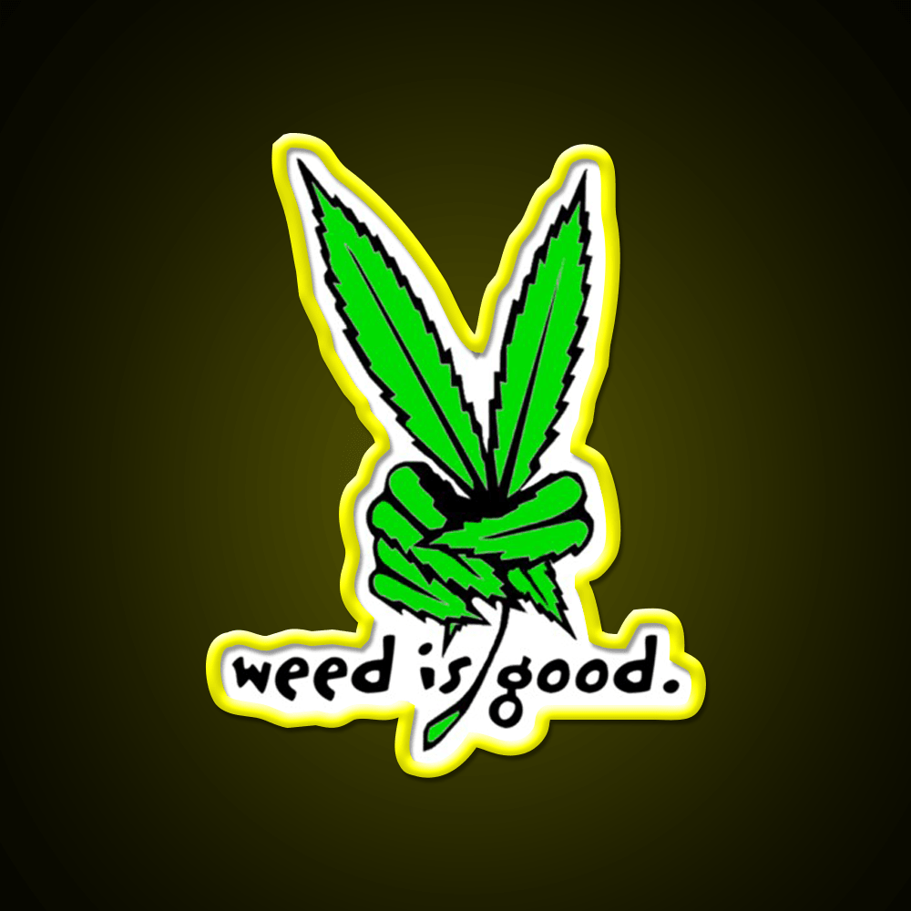 Weed Is Good Hemp Inspired Green Leaf Led Neon Sign Rgb Color - Shineneon