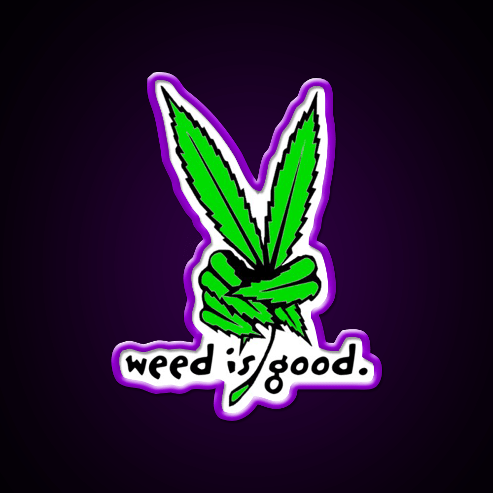 Weed Is Good Hemp Inspired Green Leaf Led Neon Sign Rgb Color - Shineneon