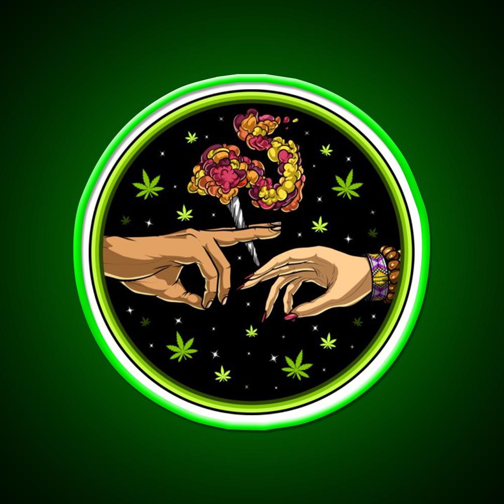 Weed Joint Hemp Inspired Green Leaf Led Neon Sign Rgb Color - LED neon sign view 8
