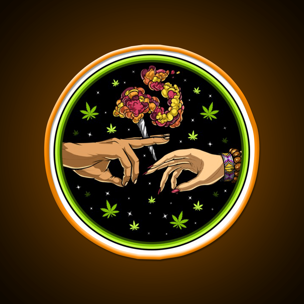 Weed Joint Hemp Inspired Green Leaf Led Neon Sign Rgb Color - Shineneon