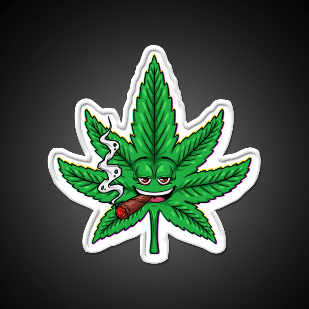 Weed Leaf Blunt Hemp Inspired Green Leaf Led Neon Sign Rgb Color - Shineneon