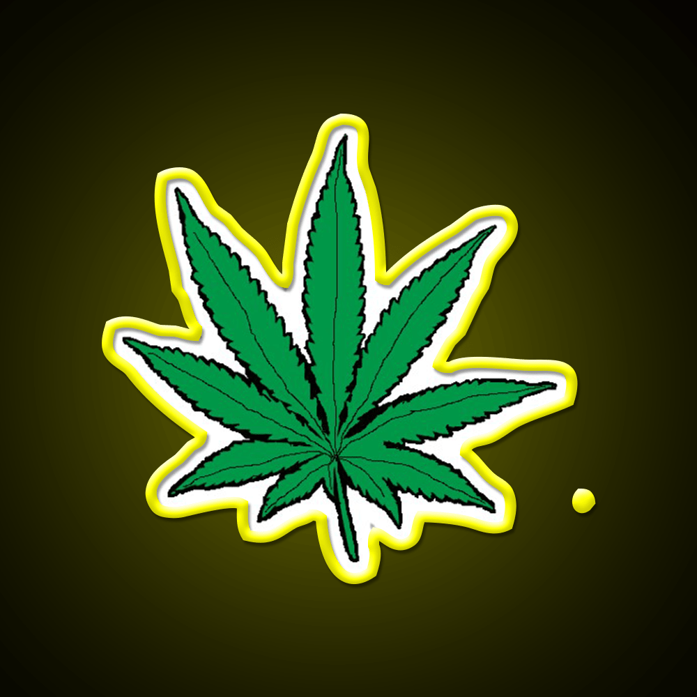 Weed Leaf Hemp Inspired Green Leaf Led Neon Sign Rgb Color - Shineneon