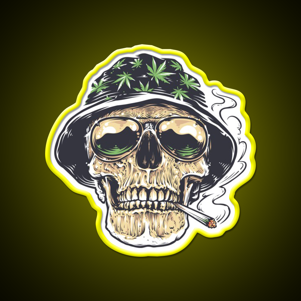 Weed Skull Hemp Inspired Green Leaf Led Neon Sign Rgb Color - LED neon sign view 7