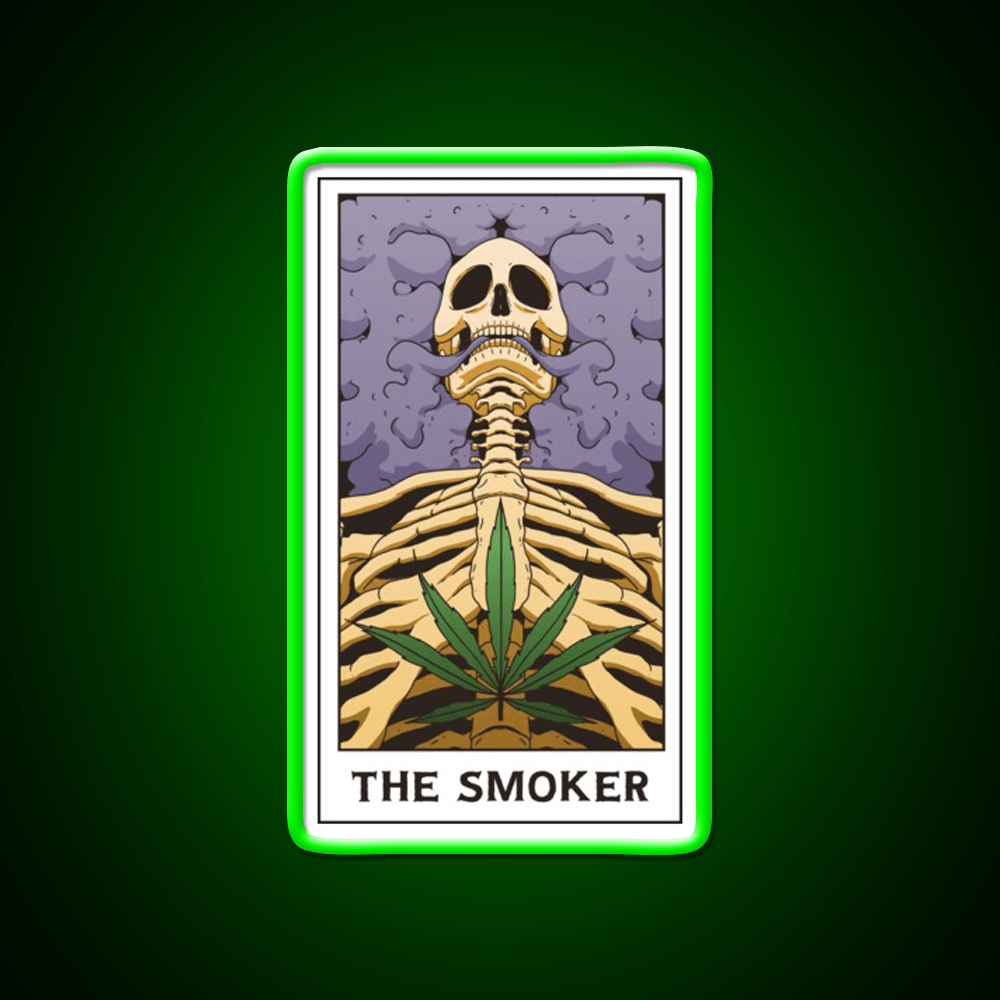 Weed Smoker Hemp Inspired Green Leaf Led Neon Sign Rgb Color - Shineneon