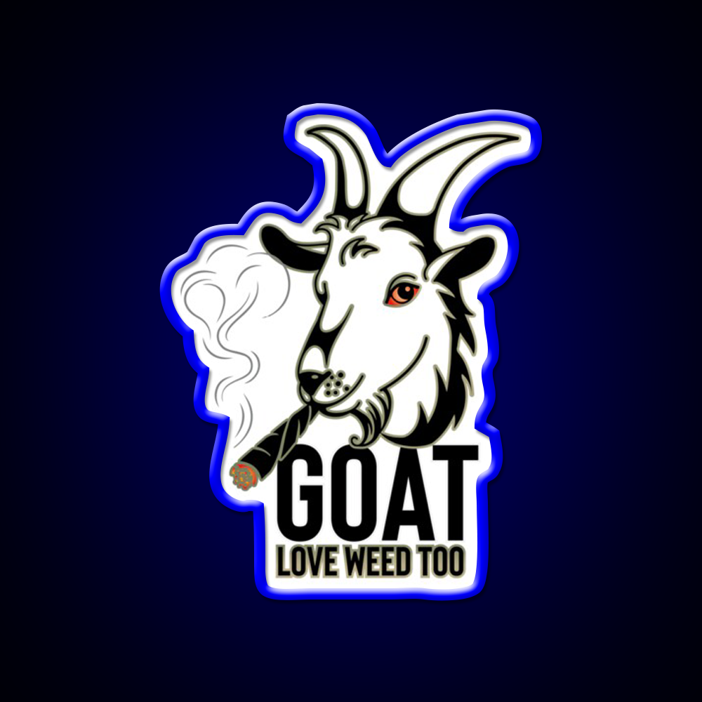 Weed Smooking Goat Hemp Inspired Green Leaf Led Neon Sign Rgb Color - LED neon sign view 5