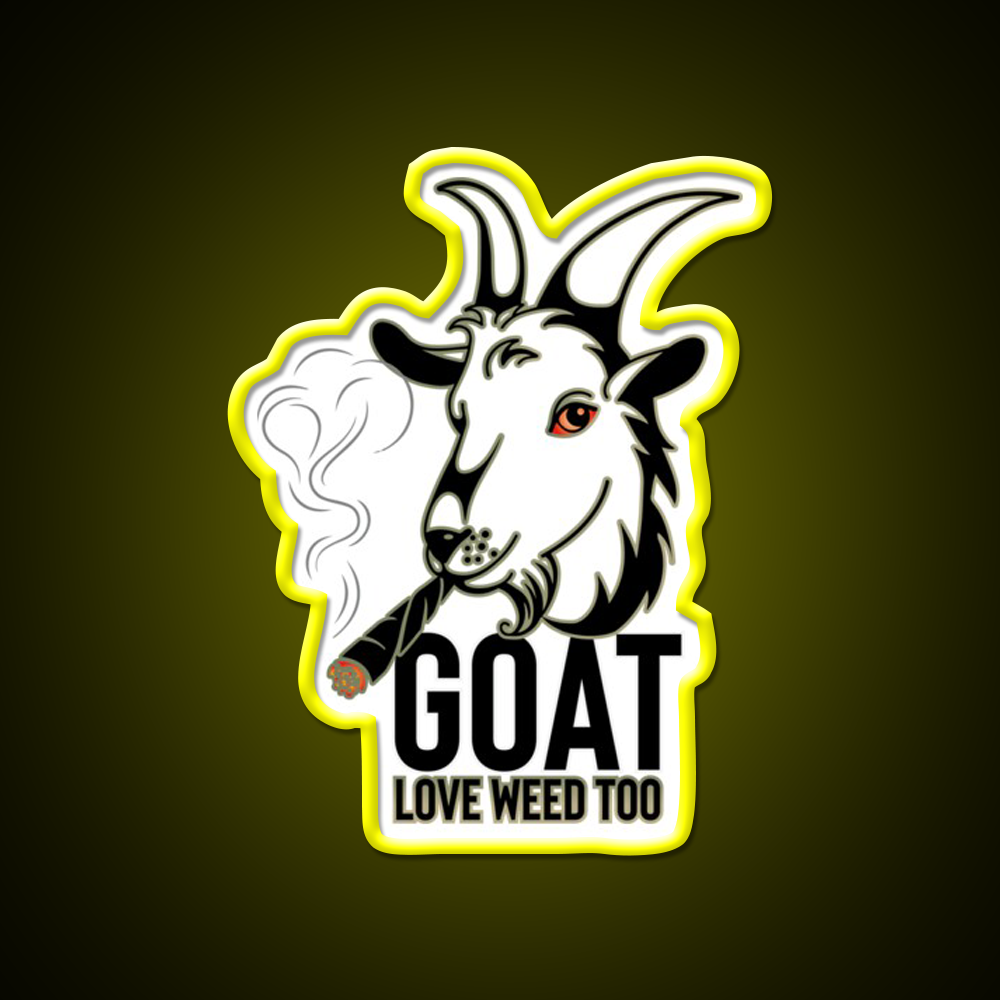 Weed Smooking Goat Hemp Inspired Green Leaf Led Neon Sign Rgb Color - LED neon sign view 7