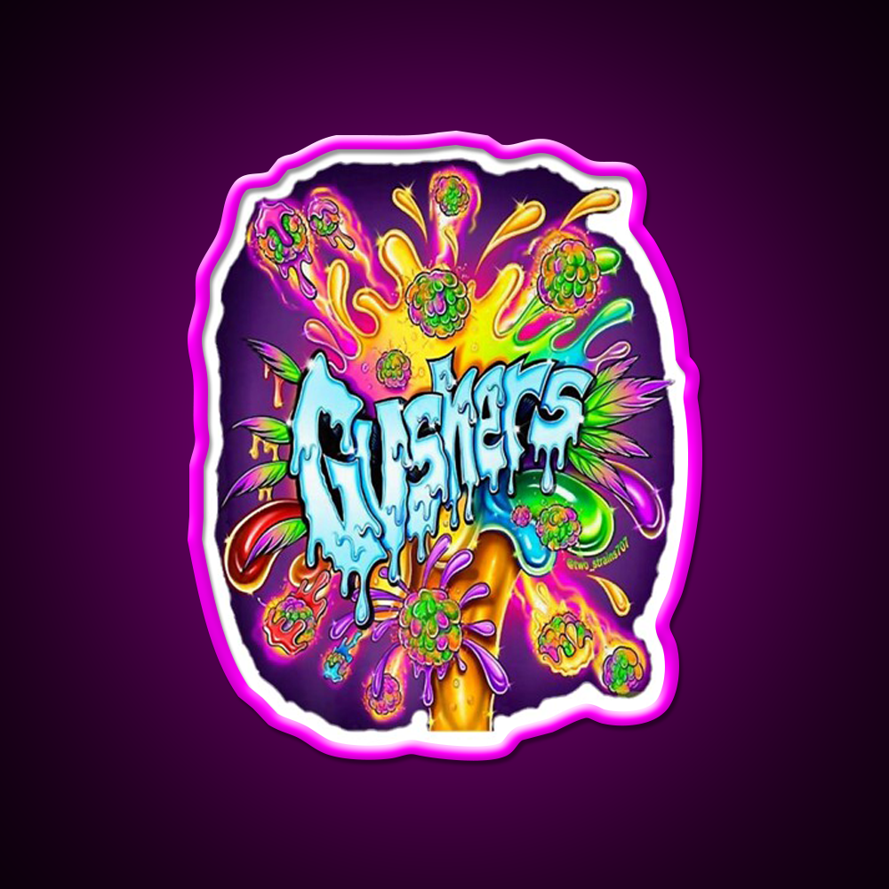 Weed Strains Gushers 420 Culture Hemp Inspired Green Leaf Led Neon Sign Rgb Color - Shineneon