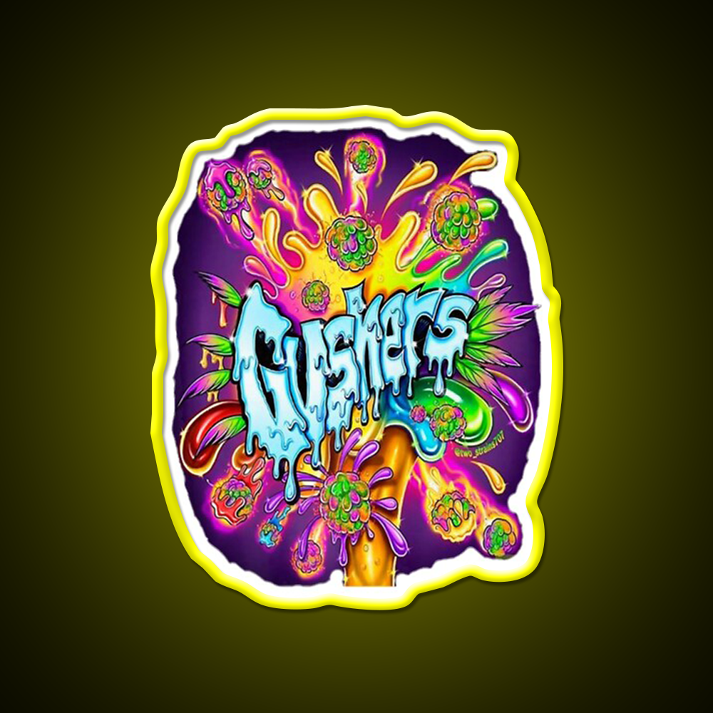 Weed Strains Gushers 420 Culture Hemp Inspired Green Leaf Led Neon Sign Rgb Color - LED neon sign view 7