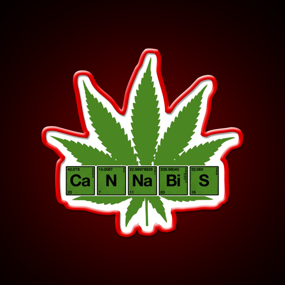 Weed Table Of Elements Pse Hemp Inspired Green Leaf Led Neon Sign Rgb Color - LED neon sign view 10