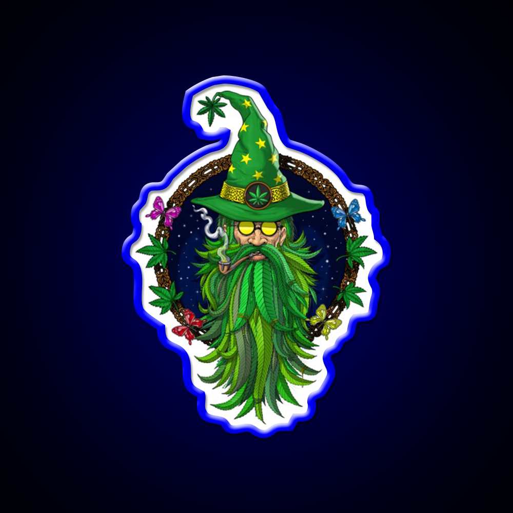 Weed Wizard Hemp Inspired Green Leaf Led Neon Sign Rgb Color - LED neon sign view 5