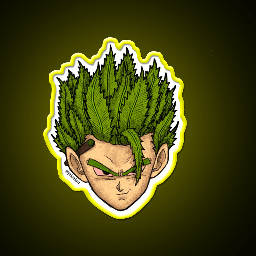 Weedheadz Gohan Hemp Inspired Green Leaf Led Neon Sign Rgb Color - Shineneon