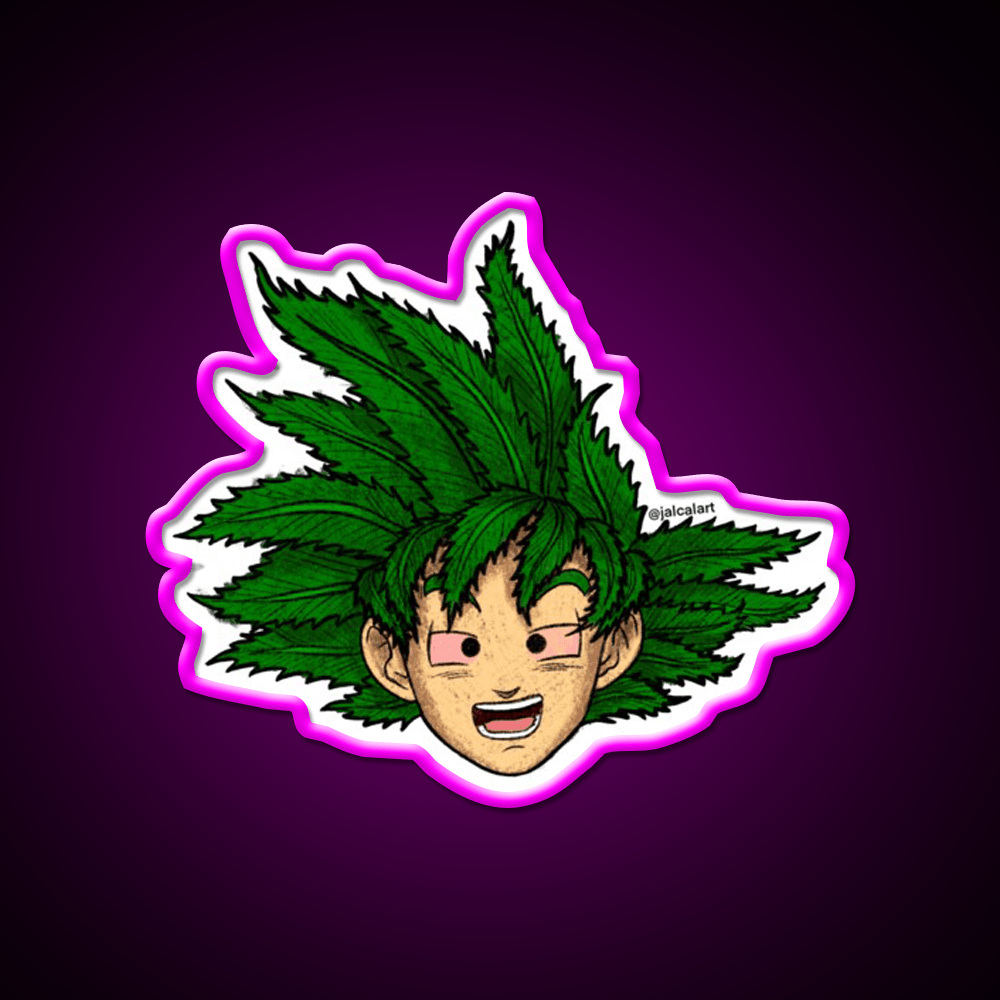 Weedheadz Goku Hemp Inspired Green Leaf Led Neon Sign Rgb Color - Shineneon