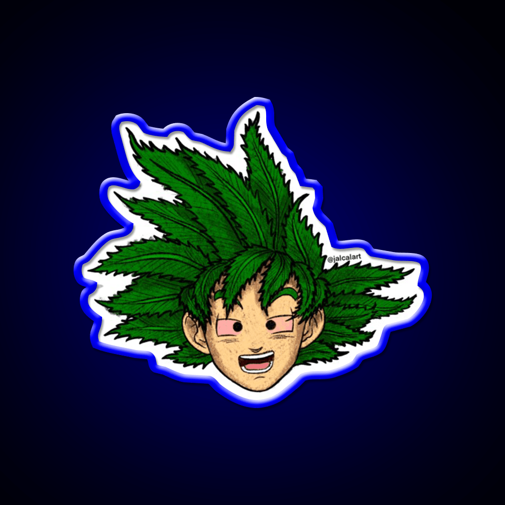 Weedheadz Goku Hemp Inspired Green Leaf Led Neon Sign Rgb Color - Shineneon