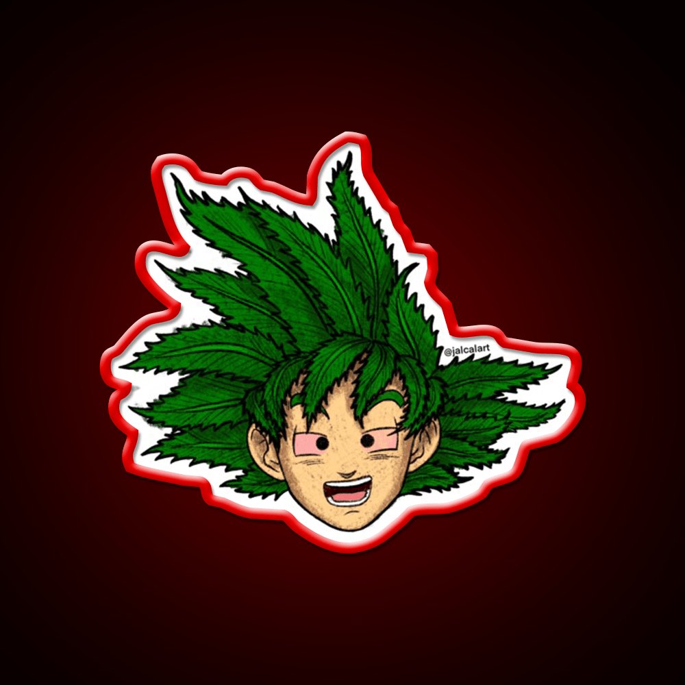 Weedheadz Goku Hemp Inspired Green Leaf Led Neon Sign Rgb Color - Shineneon