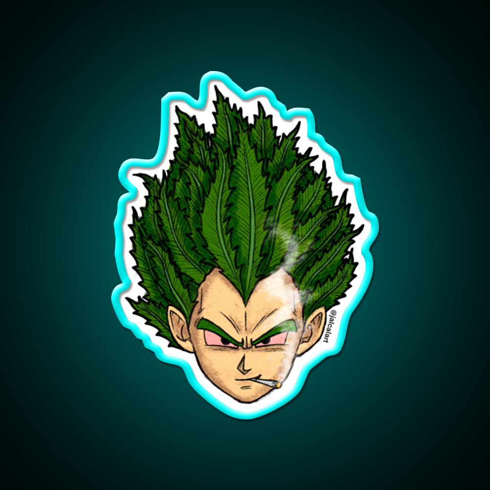 Weedheadz Vegeta Hemp Inspired Green Leaf Led Neon Sign Rgb Color - Size and dimension reference