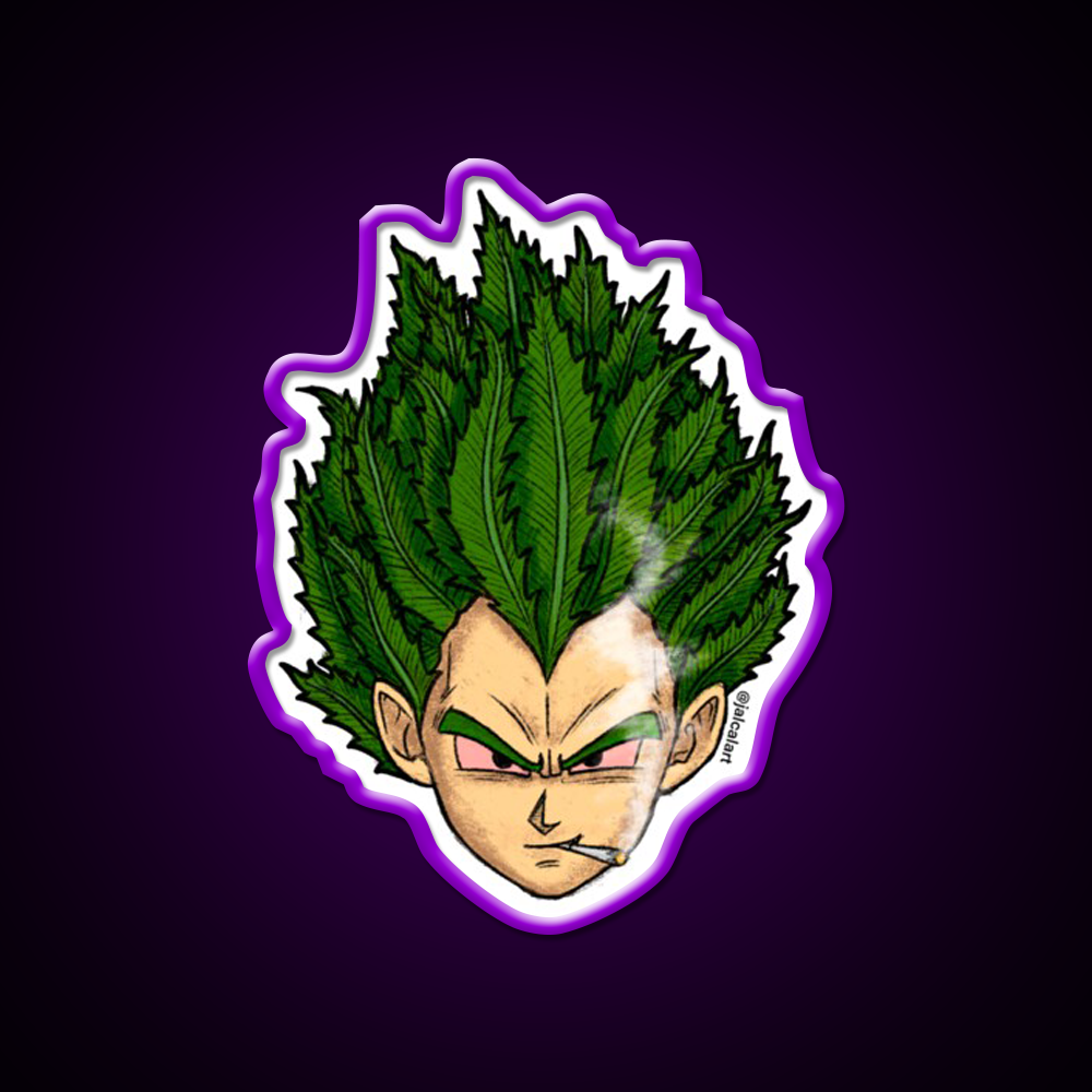 Weedheadz Vegeta Hemp Inspired Green Leaf Led Neon Sign Rgb Color - LED neon sign view 9