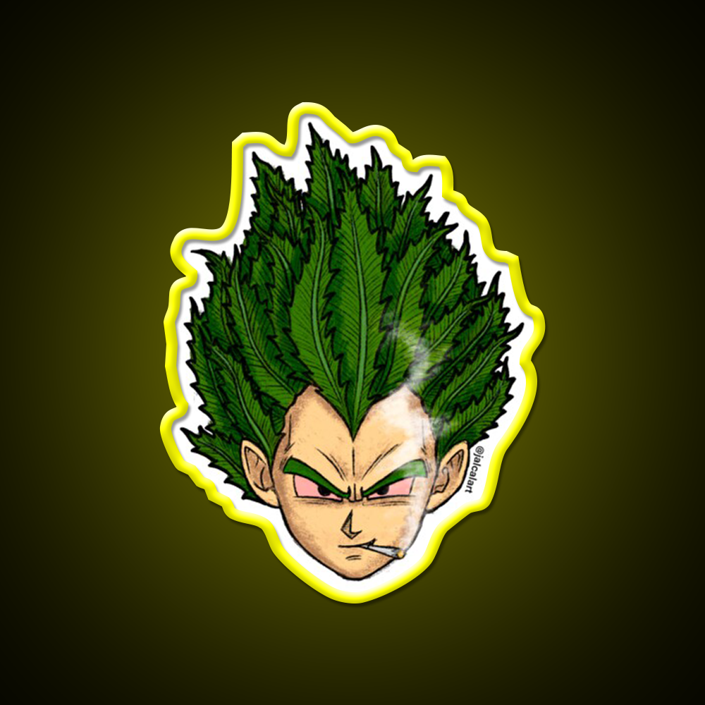 Weedheadz Vegeta Hemp Inspired Green Leaf Led Neon Sign Rgb Color - LED neon sign view 7