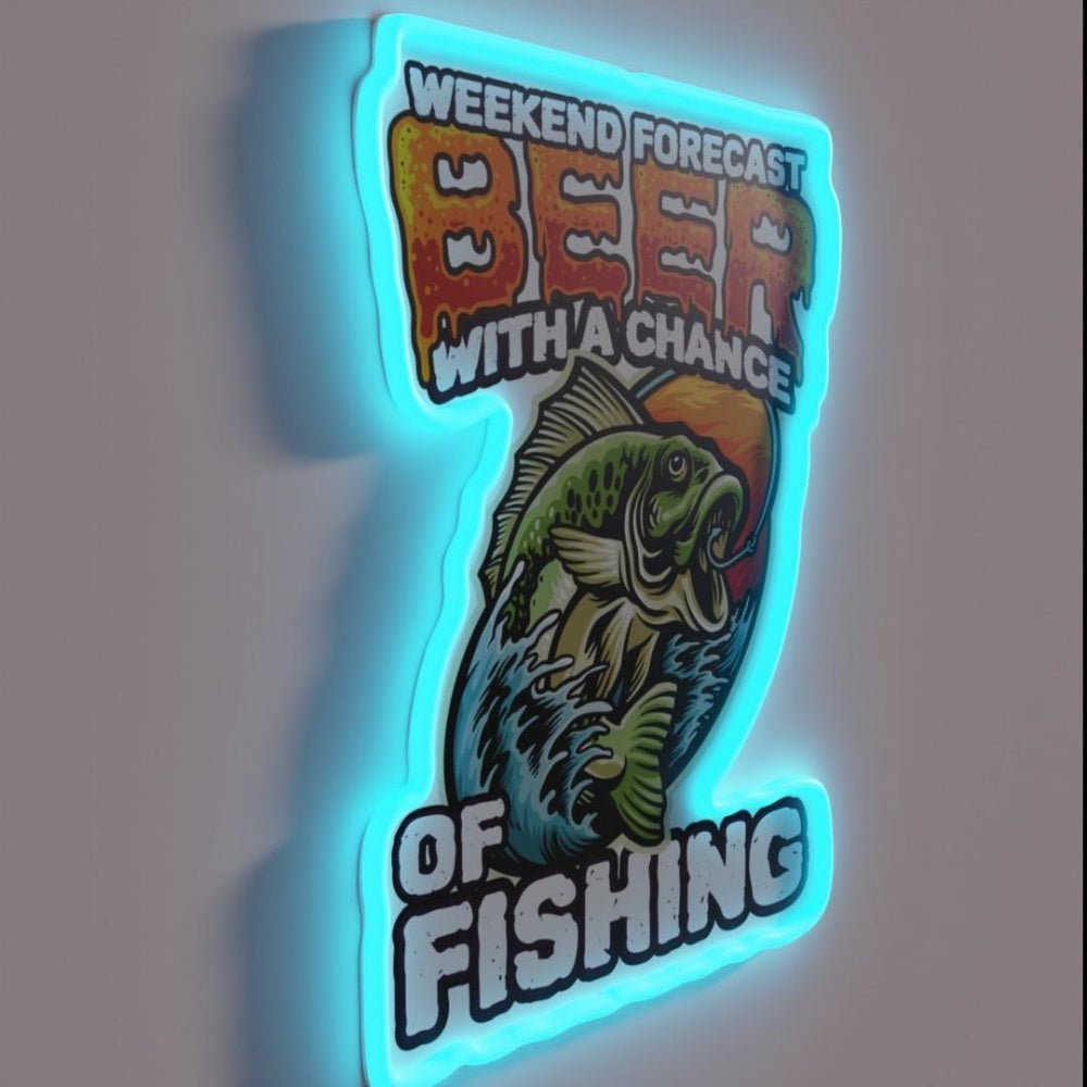 Weekend Forecast Beer With A Chance Of Fishing Bass Rgb Led Neon Sign - Shineneon
