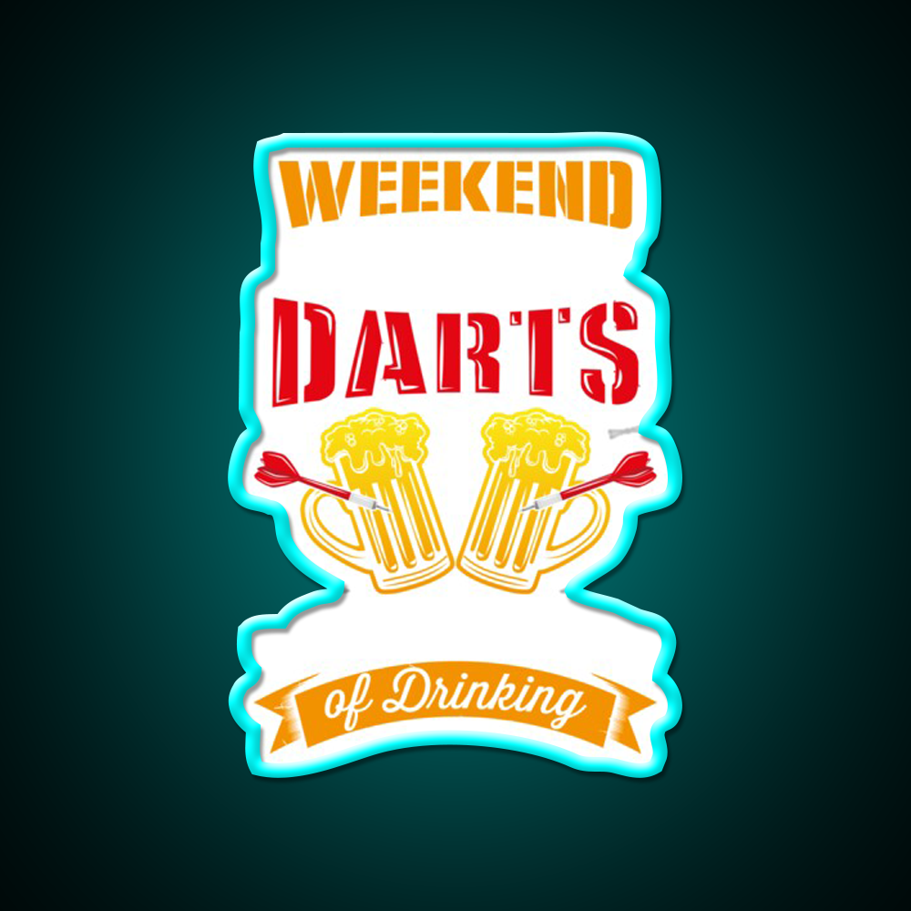 Weekend Forecast Darts With A Drinking Man Cave Bar Led Neon Sign Rgb Color