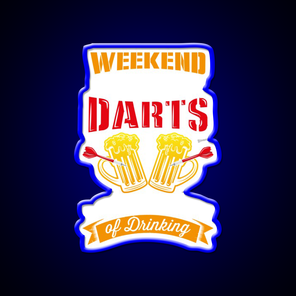 Weekend Forecast Darts With A Drinking Man Cave Bar Led Neon Sign Rgb Color