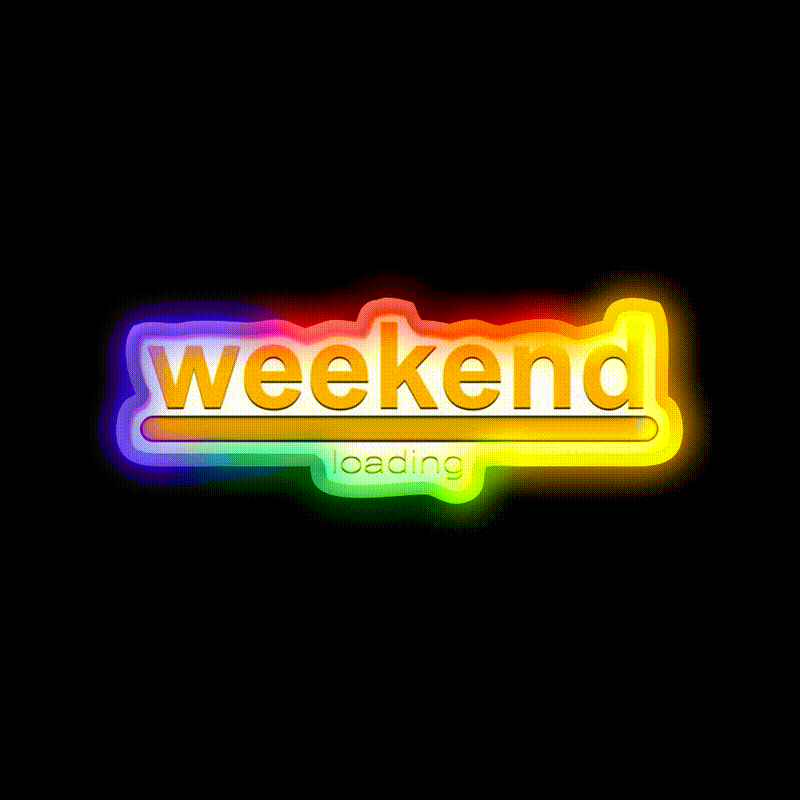 Weekend Loading Loading Bar Man Cave Bar Led Neon Sign Rgb Color