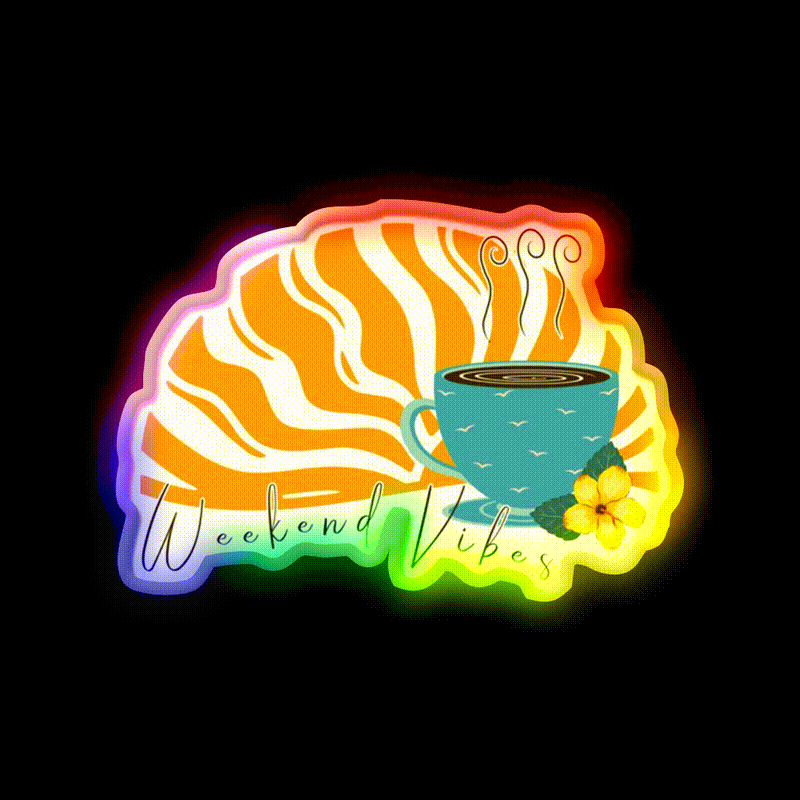 Weekend Vibes Cafe Led Neon Sign Espresso Bar Art Rgb Color