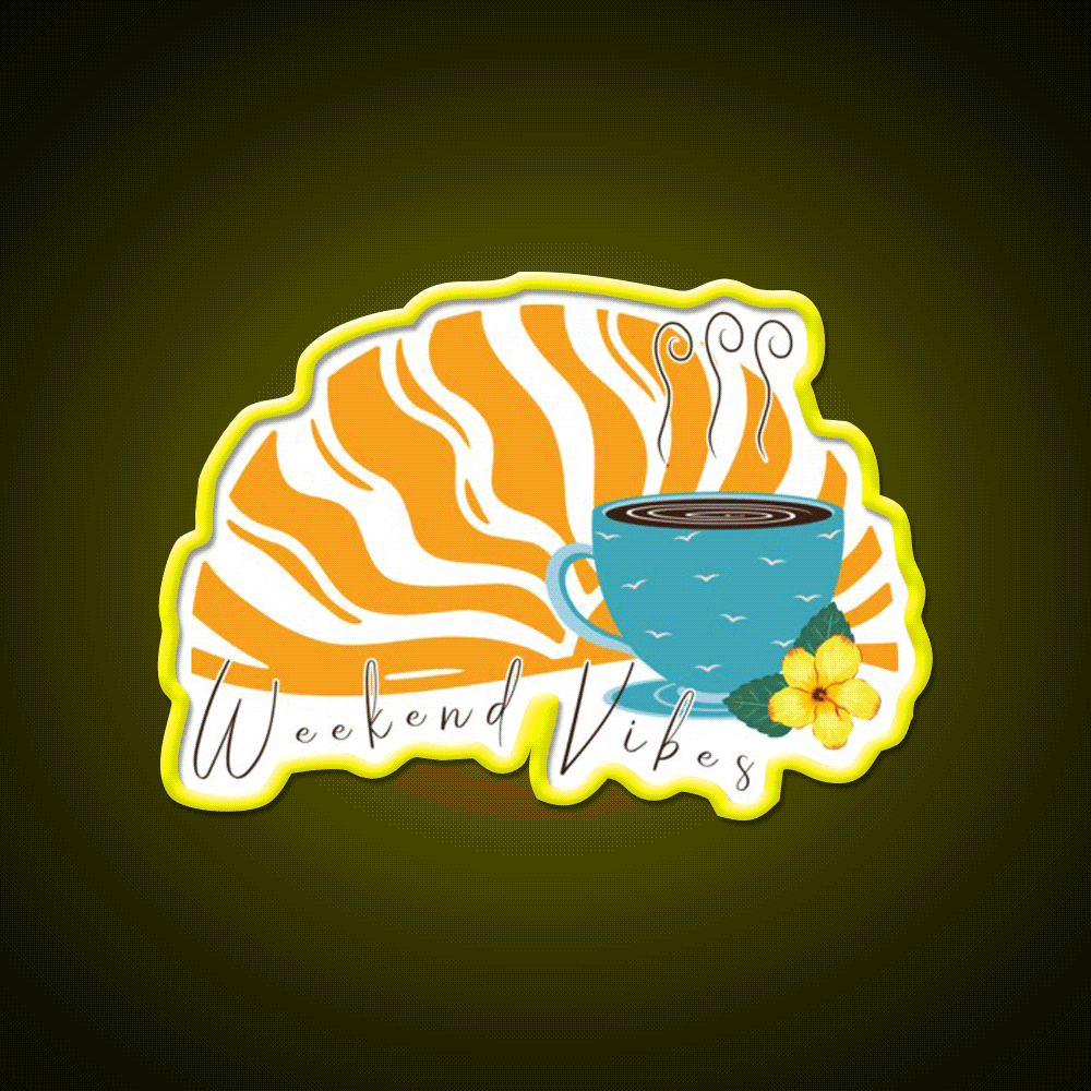 Weekend Vibes Cafe Led Neon Sign Espresso Bar Art Rgb Color