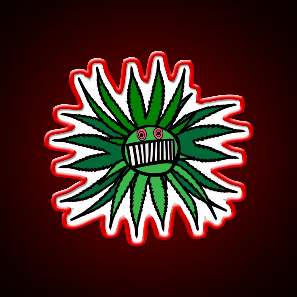 Ween Weed Whore Hemp Inspired Green Leaf Led Neon Sign Rgb Color - Shineneon