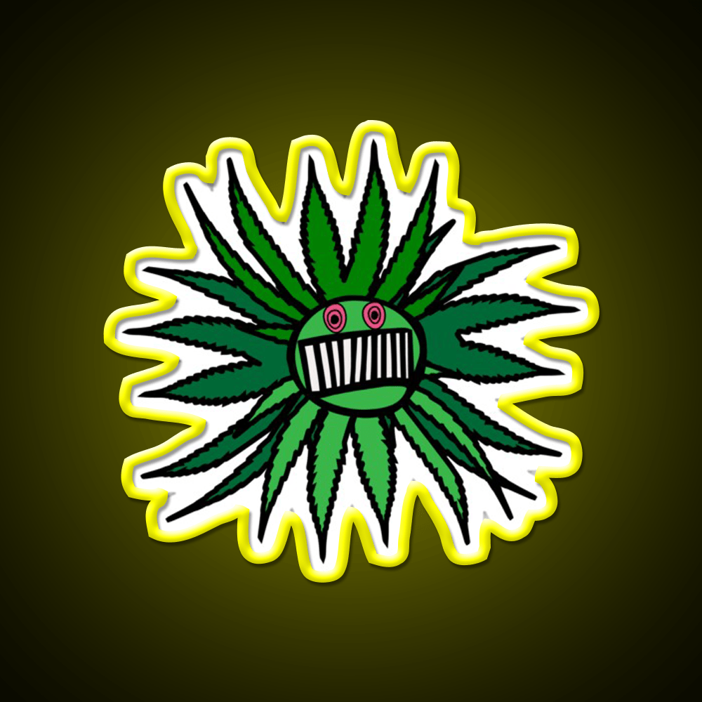 Ween Weed Whore Hemp Inspired Green Leaf Led Neon Sign Rgb Color - Shineneon