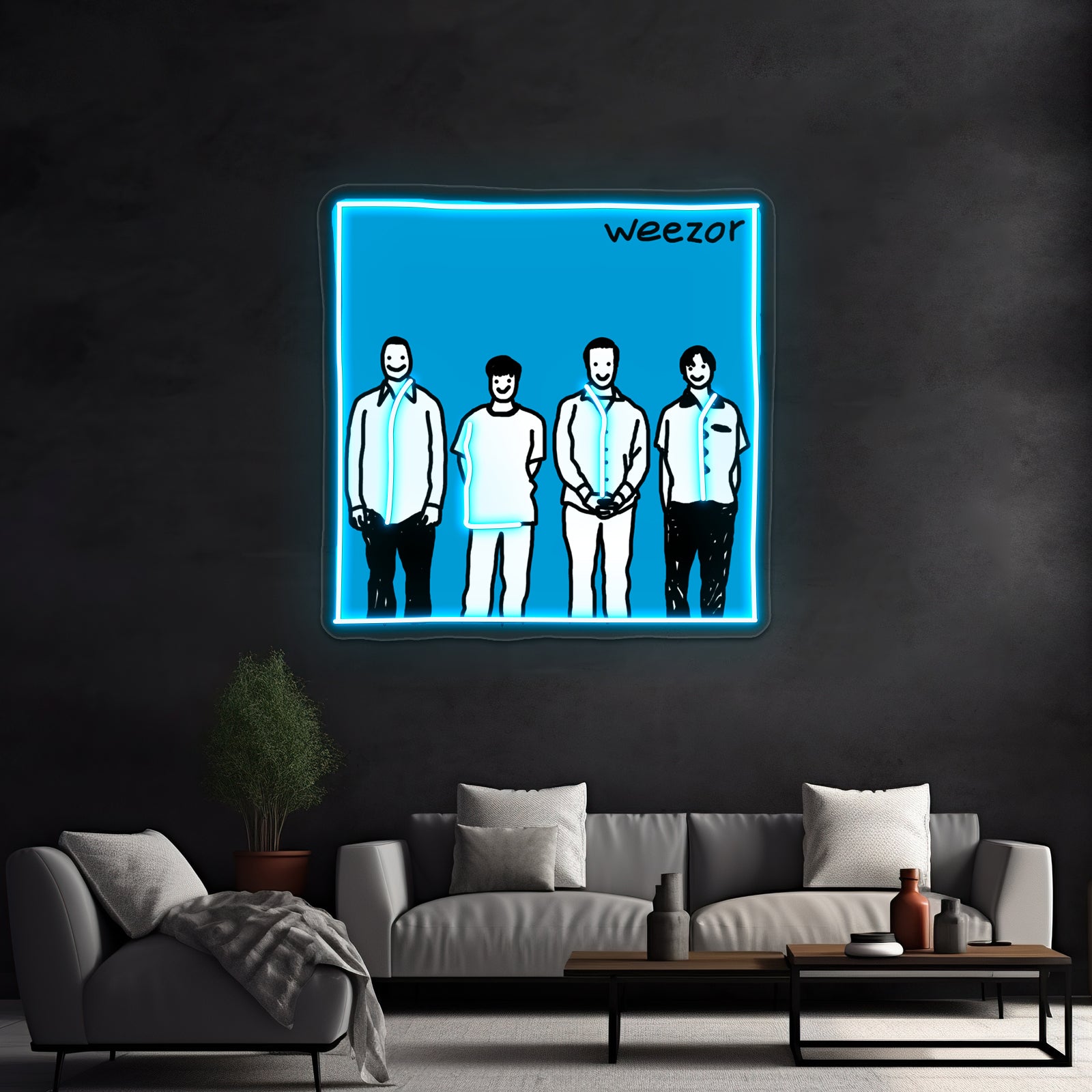 Weezor Blue Album Artwork Neon Signs Custom | Shineneon