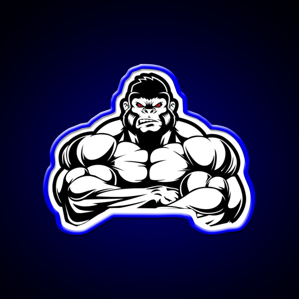 Weightlifting Gorilla Muscle Vintage Gifts Gym Fitness Led Neon Sign Rgb Color - LED neon sign view 5