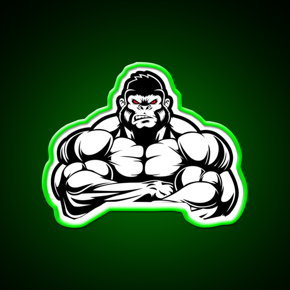 Weightlifting Gorilla Muscle Vintage Gifts Gym Fitness Led Neon Sign Rgb Color - LED neon sign view 8