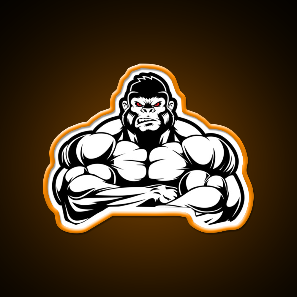 Weightlifting Gorilla Muscle Vintage Gifts Gym Fitness Led Neon Sign Rgb Color - LED neon sign view 6