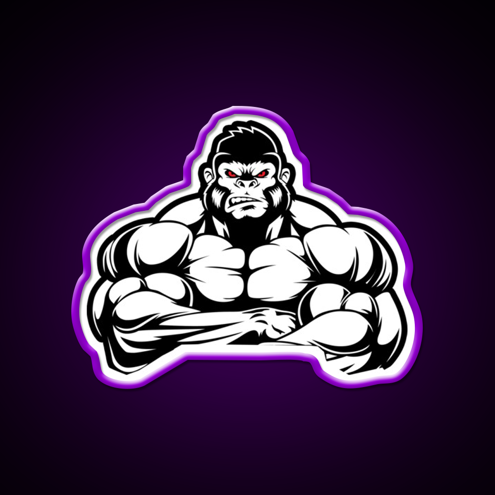 Weightlifting Gorilla Muscle Vintage Gifts Gym Fitness Led Neon Sign Rgb Color - LED neon sign view 9
